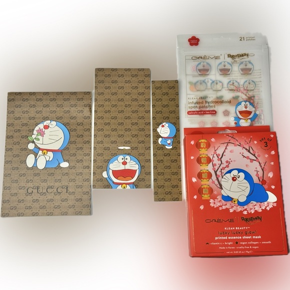Gucci Doraemon bundle of notebooks Crème masks and acne patches - Picture 1 of 10